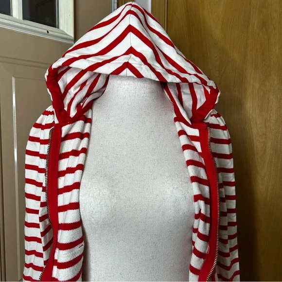 Juicy Couture Red and Cream Striped Zip Up Hoodie - Picture 6 of 12